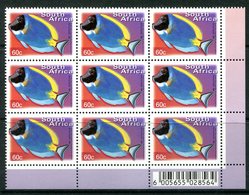 South Africa 2001-10 Flora & Fauna - Cartor Print - 60c Blue Surgeonfish - Block Of 9 MNH (SG 1274) - Neufs