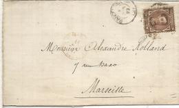 SPAIN ALFONSO XII BARCELONA TO MARSEILLE 1877 - Lettres & Documents