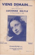 Viens Demain"  "Lucienne Delyle" 10 V)    Partitions Musicales Anciennes " - Vocals