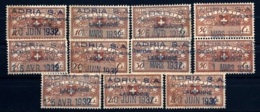 LOT 10 TIMBRES FISCAUX DE SUISSE AVEC TAMPON DATES ET VALEURS DIVERSES 1932- BON ETAT- PROPRE SANS CHARNIERES - Fiscaux