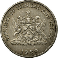 Monnaie, TRINIDAD & TOBAGO, 25 Cents, 1980, Franklin Mint, TTB, Copper-nickel - Trinité & Tobago