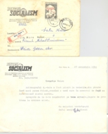 74263- FOR SOCIALISM MAGAZINE HEADER REGISTERED SPECIAL COVER AND LETTER, MUSHROOMS STAMP, 1960, ROMANIA - Cartas & Documentos