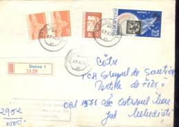 74275- MARASESTI MAUSOLEUM, MANOR, MARINER 4 SPACE PROBE, STAMPS ON REGISTERED COVER, 1982, ROMANIA - Covers & Documents