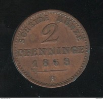 2 Pfenninge Allemagne Prusse 1868 B - SUP - Piccole Monete & Altre Suddivisioni