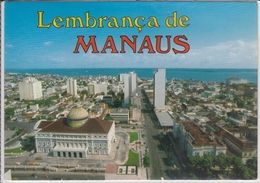 BRASIL  LEMBRANCA DE MANAUS AM  VISTA PARCIAL DA CIDADE COM O RIO NEGRO AO FUNDO   USED NICE STAMP - Manaus
