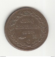 5 Centimes Monaco 1837 MC Honoré V - TTB+ à SUP - 1819-1922 Honoré V, Charles III, Albert I