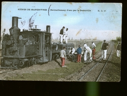 MANOEUVRES MILITAIRES  LOCOMOTIVE    JLM - Stations With Trains