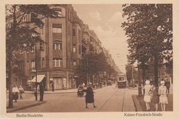 AK Berlin Neukölln Kaiser Friedrich Straße Leinenhaus Germania ? Straßenbahn Tram A Hermannplatz Charlottenburg ? - Neukölln