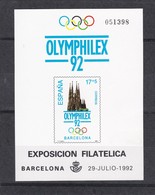 Nº 26 PRUEBA DE LUJO DE OLYMPHILEX EXPOSICION FILATELICA DE BARCELONA DEL AÑO 1992 - Probe- Und Nachdrucke