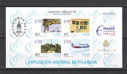 Nº 59 PRUEBA DE LUJO DE LA EXPOSICION DE AVIACION Y ESPACIO DE SEVILLA  DEL AÑO 1996 - Ensayos & Reimpresiones