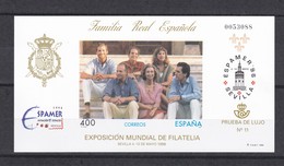 Nº 58 PRUEBA DE LUJO DE LA EXPOSICION DE FILATELIA DE LA FAMILIA REAL ESPAÑOLA  DEL AÑO 1996 - Proofs & Reprints