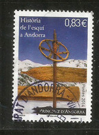 ANDORRA. Histoire Du Ski En Andorre,  Timbre Oblitéré 1 ère Qualité, Année 2014 - Used Stamps