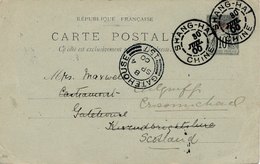 Entier Sage China Shanghai Pour Gatehouse Ecosse 1900 - Lettres & Documents