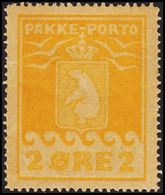 1916. PAKKE PORTO. 2 øre Yellow. Thiele. (Michel 5A) - JF306945 - Paquetes Postales