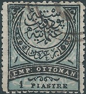 Turchia Turkey Ottomano Ottoman 1880 -1884-New Values & Different Colours,1 Pia,nero/grigio Bluastro-used-Value €12,00 - Usati