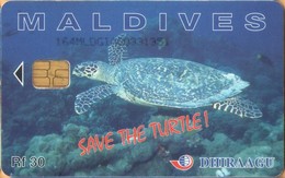 Maldives - 164MLDGIA, Save The Turtle!, Sea Life, 1997 Visit Maldives, Used As Scan - Maldive