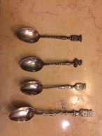 Lotto 4 Cucchiaini Collezione Francesi Punzonati Souvenir Blois Maurienne Tours Tea Spoon France Francia - Lepels