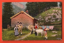 YSK-18  Appenzeller-Sennhütte  Familie Mit Ziege, Chèvre, Baratte à Beure. Nicht Gelaufen - Appenzell