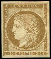 * EMISSION DE 1849 - 1a   10c. Bistre-brun, Infime Point De Rouille, Sinon TB - 1849-1850 Cérès
