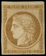 (*) EMISSION DE 1849 - 1a   10c. Bistre-brun, Petite Fente, Aspect TB - 1849-1850 Cérès