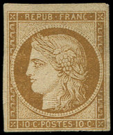 (*) EMISSION DE 1849 - 1a   10c. Bistre-brun, Petite Fente, Aspect TB - 1849-1850 Ceres