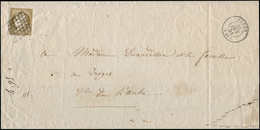 Let EMISSION DE 1849 - 1c   10c. Bistre-VERDATRE FONCE, Obl. GRILLE S. LSC, Càd T15 MENDE 23/10/51, Très Jolie Nuance, T - 1849-1850 Ceres