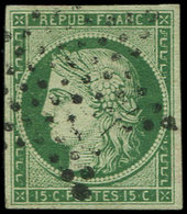 EMISSION DE 1849 - 2b   15c. Vert FONCE, Obl. ETOILE, TTB. Br - 1849-1850 Cérès