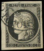 EMISSION DE 1849 - 3    20c. Noir Sur Jaune, Obl. Càd T13 MONTECH, Bdf, TB - 1849-1850 Cérès
