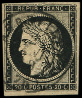 EMISSION DE 1849 - 3    20c. Noir Sur Jaune, Obl. Càd T15 ABBEVILLE 2 JANV 49, TB - 1849-1850 Ceres