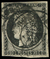 EMISSION DE 1849 - 3    20c. Noir Sur Jaune, Obl. Càd T15 23 JANV 49, TB - 1849-1850 Cérès