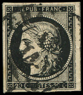 EMISSION DE 1849 - 3a   20c. Noir Sur Blanc, Obl. Càd T13 13 JANV 1849, TB. C - 1849-1850 Cérès