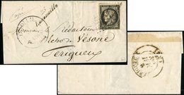 Let EMISSION DE 1849 - 3    20c. Noir Sur Jaune, Obl. GRILLE Et Cursive 25/LANOUAILLE S. LSC, Càd T13 EXIDEUIL 1/5/49 Et - 1849-1850 Ceres
