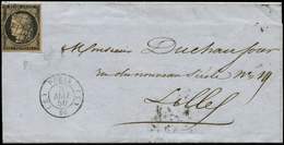 Let EMISSION DE 1849 - 3b   20c. Noir Sur CHAMOIS, Obl. GRILLE S. LAC, Càd (E) PARIS (E) 8/5/50, Superbe - 1849-1850 Ceres