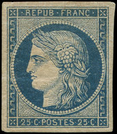 * EMISSION DE 1849 - 4a   25c. Bleu Foncé, Très Belle Gomme, Quasiment **, TTB. C - 1849-1850 Cérès