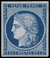 * EMISSION DE 1849 - 4a   25c. Bleu Foncé, Gomme Marbrée, Sinon TB. C - 1849-1850 Ceres