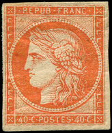 * EMISSION DE 1849 - 5A   40c. Orange Foncé, Gomme Brunâtre, TB. C - 1849-1850 Cérès