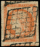 EMISSION DE 1849 - 5    40c. Orange, Marges énormes, Voisin En Bas, Oblitéré, TB - 1849-1850 Cérès