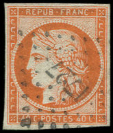 EMISSION DE 1849 - 5a   40c. Orange Vif, Oblitéré PC 1727, Nuance Foncée, TB - 1849-1850 Cérès