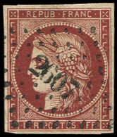 EMISSION DE 1849 - 6B    1f. Carmin-brun, Obl. PC 2607, Nuance FONCEE Exceptionnelle, Superbe - 1849-1850 Cérès