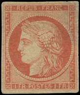 (*) EMISSION DE 1849 - 7A    1f. Vermillon Pâle, "Vervelle", Aminci Habituel Mais Aspect TTB. C - 1849-1850 Ceres