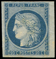 (*) EMISSION DE 1849 - 8b   20c. Bleu Sur Azuré Dit "Astruc", Petit Bdf, TB. J - 1849-1850 Cérès