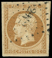 PRESIDENCE - 9    10c. Bistre-jaune, Obl. PC 2912, Belles Marges, Filet De Voisin Partiel, TTB - 1852 Louis-Napoléon