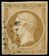 PRESIDENCE - 9    10c. Bistre-jaune, Obl. PC, Petite Marge En Bas (filet Intact), TB - 1852 Louis-Napoléon