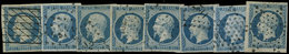 PRESIDENCE - 10   25c. Bleu, 8 Ex. Obl. Et Nuances Diverses, Ex. Choisis, TB/TTB - 1852 Louis-Napoleon