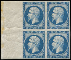 ** PRESIDENCE - R10  25c. Bleu, REIMPRESSION, BLOC De 4 Bdf, 1 Ex. *, Fraîcheur Postale, TTB - 1852 Louis-Napoléon