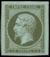 ** EMPIRE NON DENTELE - 11    1c. Olive, Marges énormes, Superbe - 1853-1860 Napoléon III