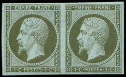 * EMPIRE NON DENTELE - 11    1c. Olive, PAIRE, Frais Et TB - 1853-1860 Napoleon III