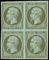 * EMPIRE NON DENTELE - 11    1c. Olive, BLOC De 4, TB - 1853-1860 Napoléon III