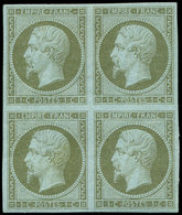 * EMPIRE NON DENTELE - 11b   1c. Olive Clair, BLOC De 4, 1 Ex. **, Très Frais Et TTB - 1853-1860 Napoléon III.