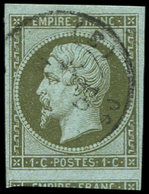 EMPIRE NON DENTELE - 11    1c. Olive, Obl. Càd Léger, Voisin En Bas, TTB - 1853-1860 Napoleon III